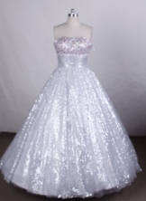 Pretty A-line Strapless Floor-length Quinceanera Dresses Sequins Style FA-Z-0046