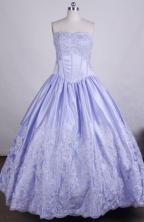 Pretty Ball Gown Strapless FLoor-Length Light Blue Beading and Appliques Vintage Quinceanera Dresses Style L042404