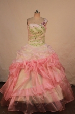 Pretty Ball gown One shoulder neck Floor-length Vintage Quinceanera Dresses Style FA-W-342