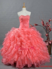 Puffy Sweetheart Beading Watermelon Quinceanera Dresses for 2015 Fall SWQD002FOR