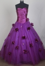 Romantic Ball Gown Sweetheart Neck Floor-length Vintage Quinceanera Dress LZ426047