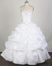 Simple Ball Gown Sweetheart Floor-length White Vintage Quincenera Dresses TD260062