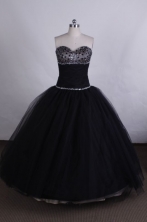 Simple Ball gown Sweetheart Floor-length Quinceanera Dresses  with Beading Style FA-Z-008