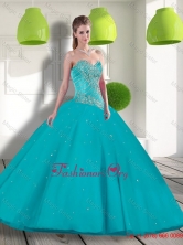 Suitable Sweetheart 2015 Fall Quinceanera Dress with Beading and Appliques QDDTC22002FOR