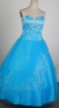 The Most Popular Ball Gown Strapless Floor-length Baby Blue Vintage Quinceanera Dress X0426035