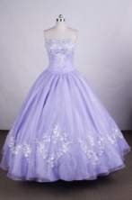Wonderful Ball gown StraplessFloor-length Quinceanera Dresses Appliques Style FA-Z-0021