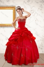 2015 Beautiful Beading Sweetheart Red Quinceanera Dresses XFNAO217FOR