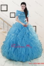 2015 New Style Strapless Sweet 15 Dresses with Beading and Ruffles XFNAOA19TZFXFOR