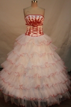 Beautiful Ball gown Strapless Floor-length Quinceanera Dresses Appliques with Sequins Style FA-Y-001