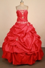 Brand new Ball Gown Strapless Floor-Length Red Quinceanera Dresses Style FA-S-L042408