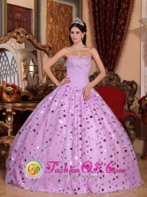 Colon Cuba 2013 Tulle Sweetheart Lavender Stylish Sweet sixteen Dress With Sequins Style QDZY547FOR