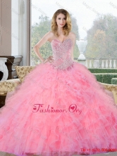 Colorful Beading and Ruffles Sweetheart Quinceanera Gown for 2015 QDDTC27002-1FOR