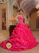 Cuenca  Ecuador 2013 Customer Made Spaghetti Straps Hot Pink Embroidery Decorate Sweet sixteen Dress Style QDZY343FOR