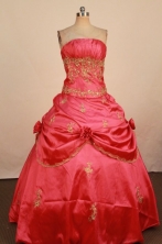 Gorgeous Ball Gown Strapless Floor-Length Red Quinceanera Dresses Style FA-S-042411