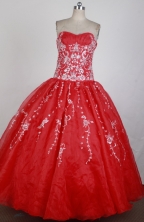 Gorgeous Ball Gown Strapless Floor-length Red Sweet 16 Dress X0426066