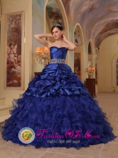 Havana Cuba Organza and Taffeta With Beading Brand New Blue Sweet sixteen Dress For 2013 Style QDZY330FOR