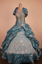 Informal Ball Gown Off The Shoulder Neckline Floor-Length Blue Quinceanera Dress Style LJ42456