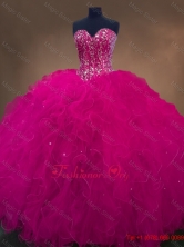 Luxurious Sweetheart Beaded Quinceanera Dresses in Hot Pink SWQD050-5FOR