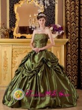Moa Cuba Brand New Olive Green Sweet sixteen Gown Clearrance With Appliques And Pick-ups  Style QDZY149FOR