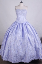 Pretty Ball Gown Strapless FLoor-Length Light Blue Beading And Appliques Quinceanera Dresses Style FA-S-014