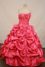 Sweet Ball gown StraplessFloor-length Quinceanera Dresses  Beading Style FA-Y-0046