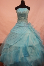 Sweet Ball gown StraplessFloor-length Quinceanera Dresses  Beading Style FA-Y-0095