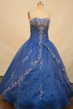 Sweet Ball gown StraplessFloor-length Quinceanera Dresses Embroidery Style FA-Y-0021
