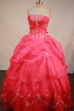 Sweet Ball gown StraplessFloor-length Quinceanera Dresses Embroidery with Beading Style FA-Y-0065