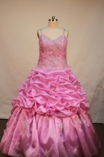 Sweet Ball gown Straps Floor-length Quinceanera Dresses Appliuqes with Beading Style FA-Y-0025
