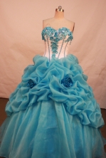 Sweet Ball gown Sweetheart Floor-length Quinceanera Dresses Appliques with Beading Style FA-Y-0044