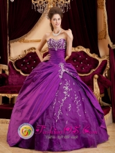 Trinidad Cuba Purple  Sweetheart Floor-length  Appliques 2013 Ball Gown sweet sixteen  Dress In Wrangell Style QDZY183FOR 