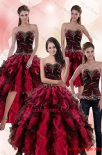 Wonderful Multi Color Dresses for Quince with Ruffles and Beading XFNAO5800TZA2FOR