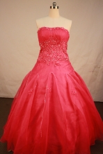 Exquisite Ball Gown Strapless Floor-Length Hot Pink Quinceanera Dresses Style LJ42450
