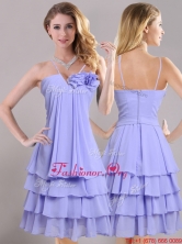 Hot Sale Ruffled Layers and Handcrafted Flower Prom Dress in Lavender THPD217FOR