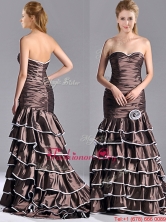 Luxurious Mermaid Ruffled Layers Prom Dress with Brush Train THPD247FOR