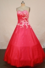 Perfect A-line Sweetheart  Floor-length Quinceanera Dresses Appliques with Sequins Style FA-Z-0200