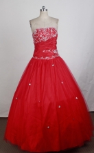 Perfect Ball Gown Strapless Floor-length Quinceanera Dress ZQ1242606