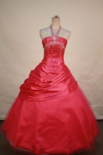 Pretty Ball gown Halter topFloor-length Quinceanera Dresses  Beading Style FA-Z-0062