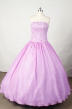 Sweet Ball Gown Strapless Floor-length Lilac Beading Quinceanera dress Style FA-L-055
