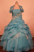 Beautiful Ball Gown Strapless Floor-length Quinceanera Dresses Appliques Style FA-Z-0326
