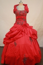 Chic Ball Gown Strapless Floor-length Quinceanera Dresses Embroidery Style FA-Z-0276