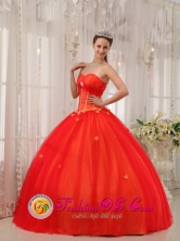 Fall Sweetheart Red Sweet Quinceanera Dress With Appliques Decorate and Ruch For Formal Evening in Apopa   El Salvador  Style QDZY521FOR