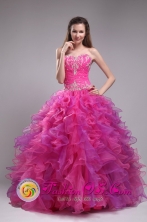 2013 Amatitlan Guatemala Appliques Decorate  New Arrival Fuchsia Sweetheart Quinceanera Dresses Style ZYLJ23FOR