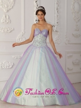 Fraijanes Guatemala Multi-Color 2013 Quinceranera Dress Beading and Sequins Decorate For New Style Sweetheart Tulle A-Line Style QDZY112FOR