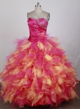 The Most Popular Ball Gown Strapless Floor-length Colorful Quinceanera Dress X0426084