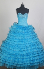 Beautiful Ball gown Sweetheart-neck Floor-length Quinceanera Dresses Style FA-W-r04