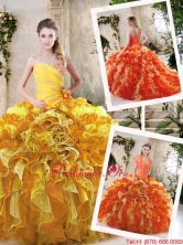 Beautiful Beading and Ruffles Quinceanera Dresses in Multi Color SJQDDT231002-1FOR