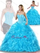 Luxurious Aqua Blue Detachable Quinceanera Dresses with Beading SJQDDT206002FOR