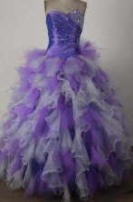 Luxury Ball Gown Strapless Floor-length Colorful Quinceanera Dress X0426020