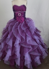 Luxury Ball Gown Sweetheart Floor-length Burgundy   Quinceanera Dress Y042654